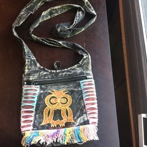 Cross body boho owl purse